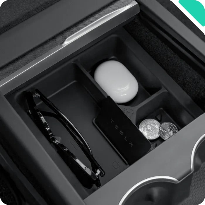 HALOBLK 黑洛 煥新版Model 3 Highland / 煥新版Model Y Juniper 雙層隱藏式扶手/中控儲物盒