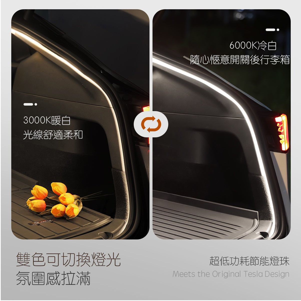 TPARTS Model Y 智能感應前/後行李箱雙色氛圍燈