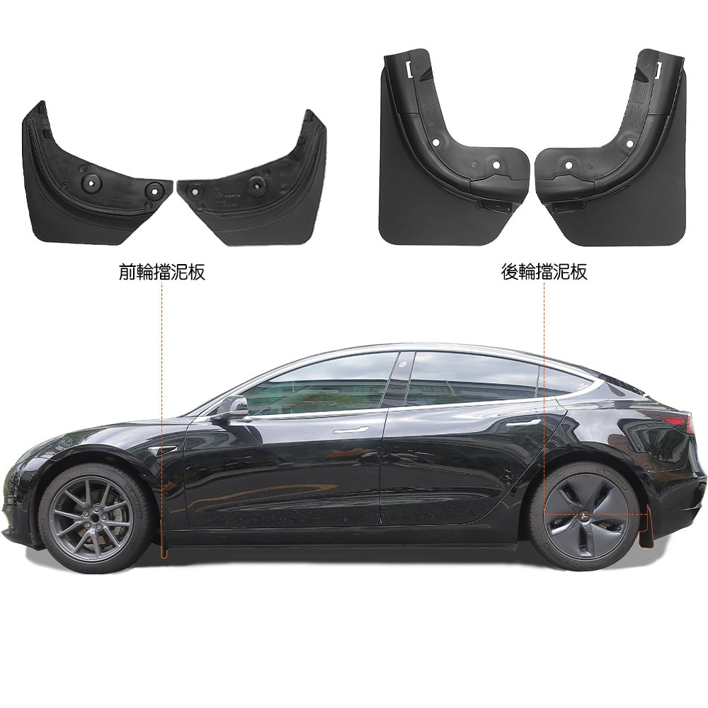 TPARTS Model Y/煥新版Model 3 注塑擋泥板防護