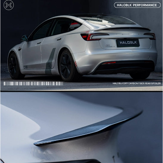 HALOBLK 黑洛 Model 3/Y/煥新版3/煥新版Y 真碳纖維尾翼 - 啞黑